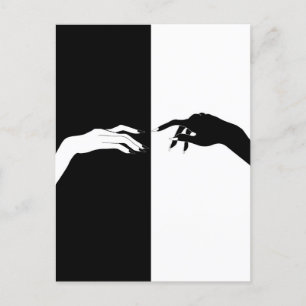 Carte Postale Noir et blanc Ligne de mains