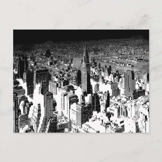 Carte Postale Noir et blanc New York City (Devant)