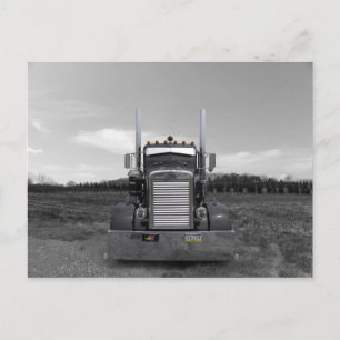 Carte postale noir et blanc Peterbilt Needle Nose
