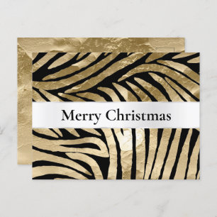 Carte Postale Noir Gold Zebra Noël