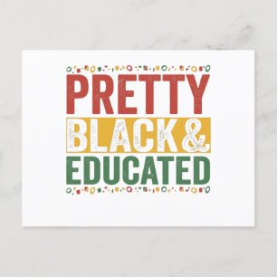 Carte Postale Noir joli et instruit Funny Black History Cadeau