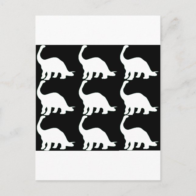 Carte Postale Noir n Blanc Dinos (Devant)