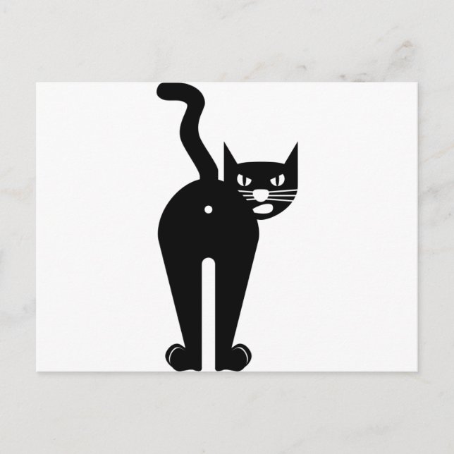 Carte Postale Noir trou de cul de chat (Devant)