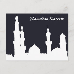 Carte postale noire de la mosquée Ramadan