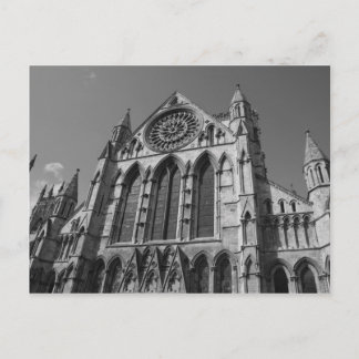 Carte postale noire et blanche de la cathédrale Yo