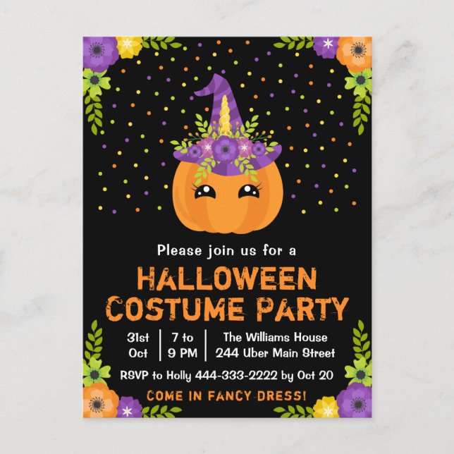 Carte postale noire Halloween Fancy Robe Costume P (Devant)