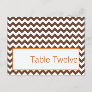 Carte Postale Nom Chevron Brown Orange