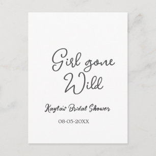 Carte Postale Nom date de la fête de mariage Girl gone wild simp