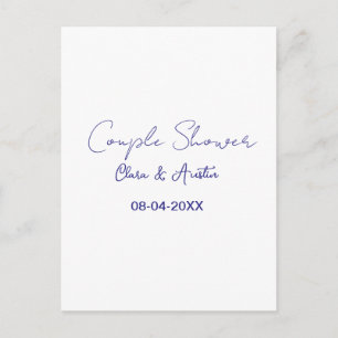 Carte Postale nom de date de douche de couple tendance violet si