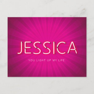 Carte Postale Nom de Jessica dans les néons brillants