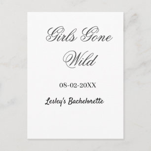 Carte Postale Nom de la fête de Bachelorette Girls Gone wild dat