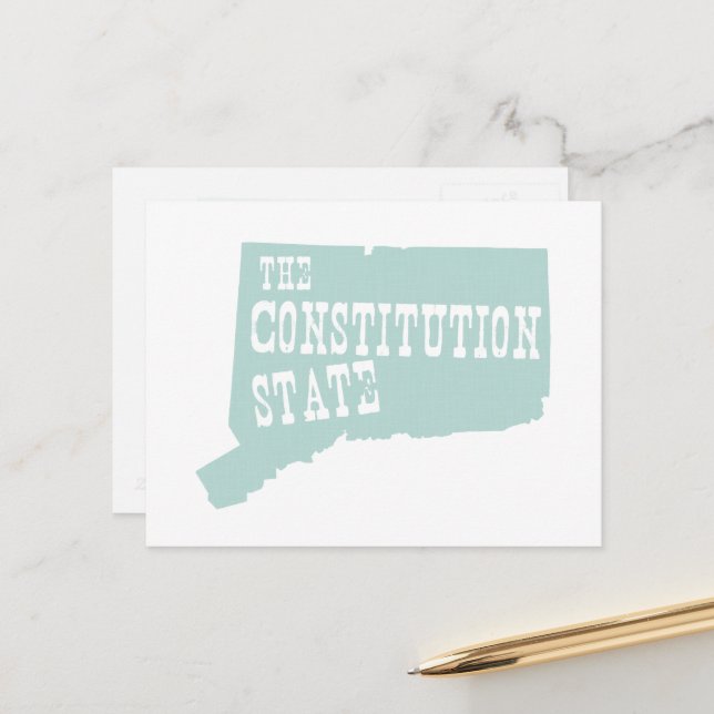 Carte Postale Nom de l'état du Connecticut (Devant/Arrière en situation)