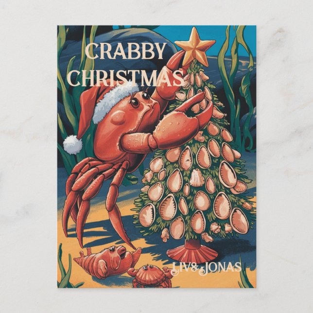 Carte Postale Nom de Noël du petit crabe (Devant)