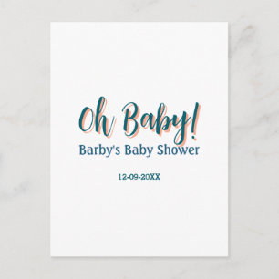 Carte Postale Nom de shower bébé simple bleu gras oh bébé bébé