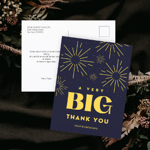 Carte Postale Nom d'entreprise de feux d'artifice Gratitude Merc