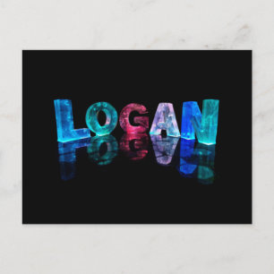 Carte Postale Nom Logan en lumières 3D (photo)