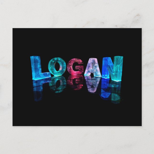 Carte Postale Nom Logan en lumières 3D (photo) (Devant)