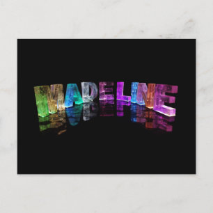 Carte Postale Nom Madeline en lumières 3D (photo)