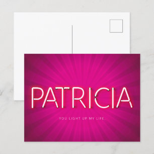 Carte Postale Nom Patricia dans les néons brillants