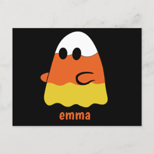 Carte Postale nom personnalisé   CANDY CORN GHOST Halloween oran