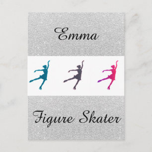 Carte postale Nom personnalisé Patinage artistique