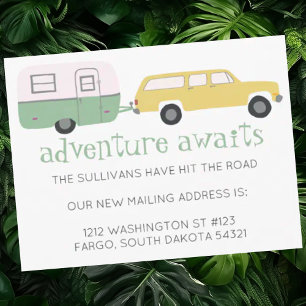 Carte Postale NOMAD Nouvelle adresse postale AVENTURE ATTEND RV