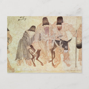 Carte Postale nomades mongols avec âne, XVe siècle