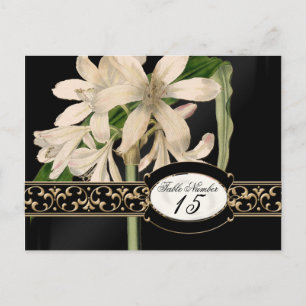 Carte Postale Nombres formels de Tableau de mariage de lis