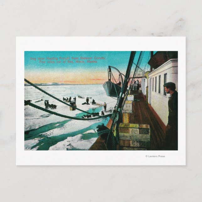 Carte Postale Nome, Alaska Steamer Corwin déchargement du fret (Devant)