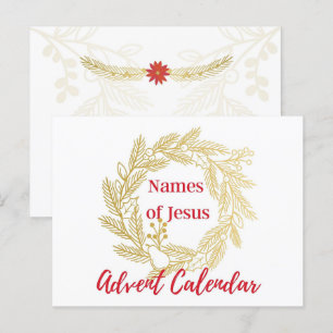 Carte Postale Noms De La Couverture Calendrier De Jésus-Avent