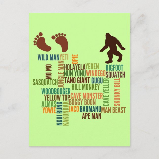 Carte Postale Noms Pour Bigfoot (Devant)