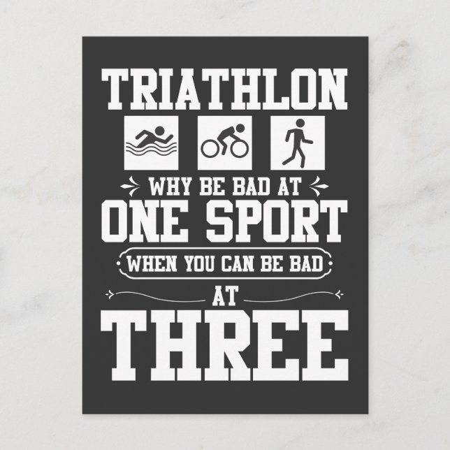 Carte Postale Non-athlétique Pourquoi Mal À Un Sport Drôle Triat (Devant)
