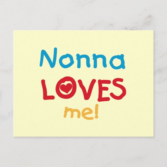 Carte Postale Nonna aime mes t-shirts et cadeaux (Devant)