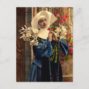 Carte Postale nonne bleue vers 1910