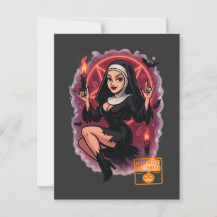 Carte Postale Nonne hantée - Halloween Éffrayant