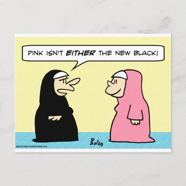 Carte Postale nonnes rose nouveau noir (Devant)