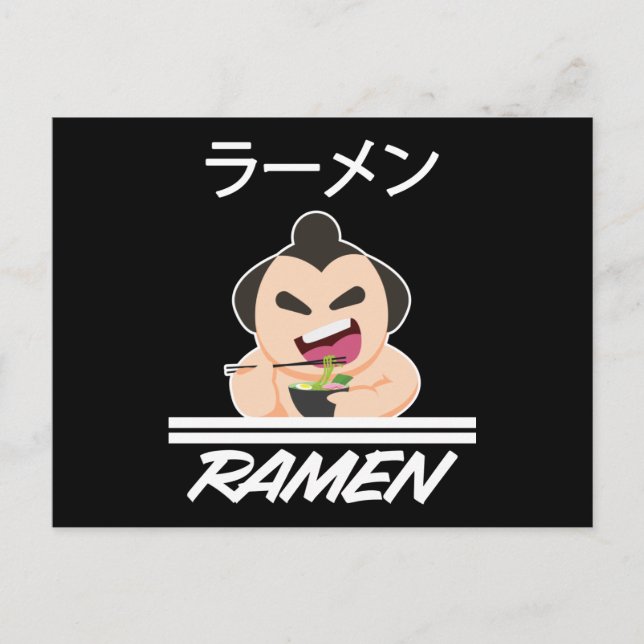 Carte Postale Noodles Sumo Wrestler Anime Manga Fun Japon Otaku (Devant)