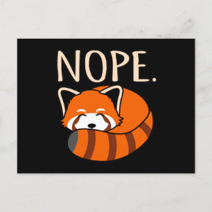 Carte Postale Nope Pandas Rouge mignonne Animal Panda Lover Grap