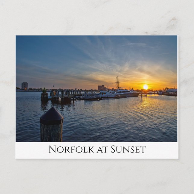 Carte Postale Norfolk au coucher du soleil (Devant)