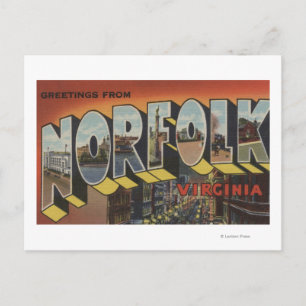 Carte Postale Norfolk, Virginie - Scènes de grandes lettres