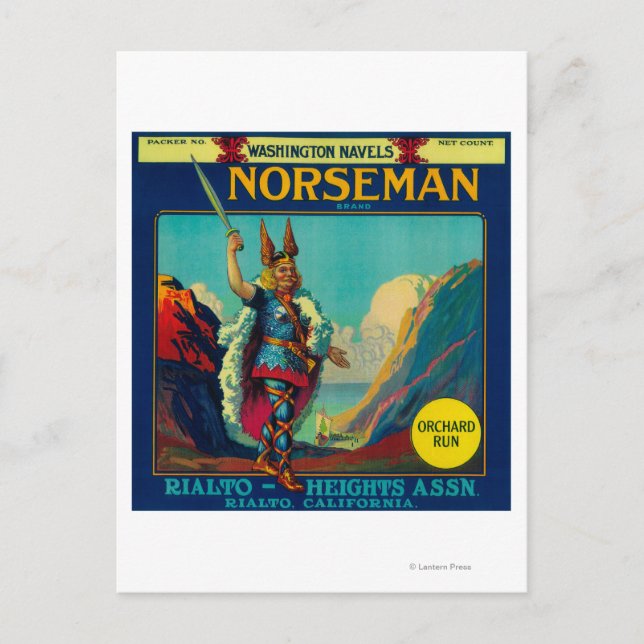 Carte Postale Norseman Orange Label Rialto, CA (Devant)