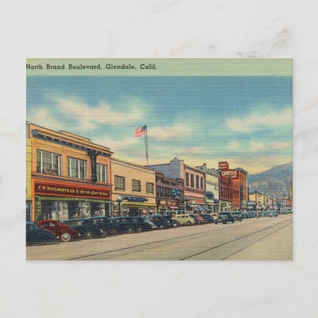 Carte Postale North Brand Boulevard, Glendale, Californie (Devant)