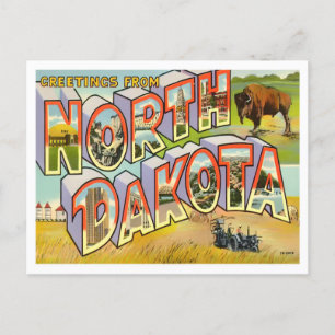 Carte postale North Dakota Big Letters