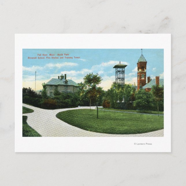 Carte Postale North Park Vue de l'école Brownell, incendie (Devant)