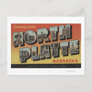 Carte Postale North Platte, Nebraska - Scènes à grandes lettres