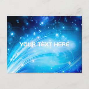 Carte Postale Northern Light Stars blue + votre texte et vos idé