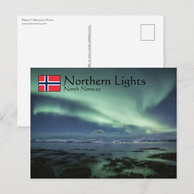 Carte Postale Northern Lights Norvège (Devant / Derrière)