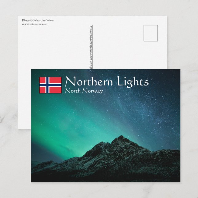 Carte Postale Northern Lights Norvège (Devant / Derrière)