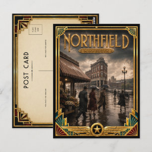 Carte Postale Northfield Minnesota Art Déco Vintage de l'Âge d'O