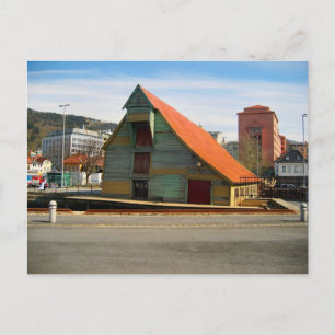 Carte Postale Norvège, Bergen, maison de style traditionnel,